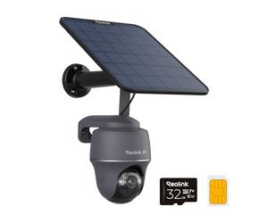 Reolink 4K/8MP 4G Camera, Solar-powered Security Camera Outdoor with Colour Night Vision, No WiFi Security Camera, Pet/Person/Vehicle Detection, Outdoor Camera Wireless, Go PT Ultra-G + Solar Panel