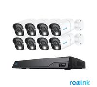 Reolink 4K 8Mp Poe Cctv Kit, 16Ch Nvr With 8X Bullet Cameras, Ai Detection, Colour Night Vision, 4Tb Hdd, 2-Way Audio, Ip66