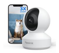 Reolink 4K Indoor Camera with 3X Optical Zoom, Pet Camera, Baby Monitor, Crying Sound Detection, Privacy Mode, Human/Pet Auto Tracking, 2.4/5GHz WiFi 6 Home Security Camera, 8MP Night vision, E1 Zoom