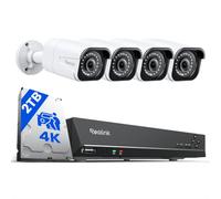 Reolink 4K PoE CCTV Camera Systems, 8CH NVR with 2TB HDD RLK8-800B4 | 4pcs 8MP Wired PoE Cameras, 24/7 Recording, Human Vehicle Animal Detection, Night Vision, Expandable Storage Up to 16TB
