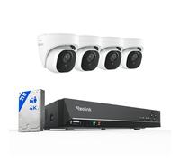 Reolink 4K PoE CCTV Camera Systems 8CH with 2TB HDD NVR and 4 X 8MP Home Security IP Cameras with Person/Vehicle Detection for 24/7 Recording Night Vision, RLK8-800D4