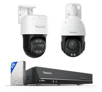 REOLINK 4K PTZ Surveillance System, 1X 4K PoE Security Cameras with 3D 16X Optical Zoom RLC-823S2, 1X 8MP 6X Hybrid Zoom IP Camera Trackmix PoE, 1X 8CH NVR RLN8-410 Bundle, Secure 24/7 Local Storage,