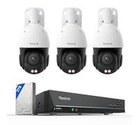 Reolink 4K PTZ Surveillance System, 3Pcs 4K PoE Security Cameras with 3D 5X Optical Zoom RLC-823S1 Bundle with 8CH NVR RLN8-410, Secure 24/7 Local Storage, Auto Tracks, Human/Vehicle/Pet