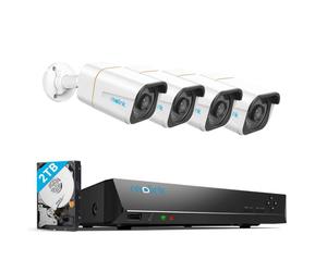 Reolink 4K+ Security System with NVR and 4 Bullet Cameras Ultra-clear 10MP video, smart AI detection, and easy mobile control to protect your home or