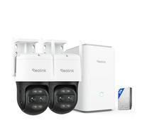 Reolink 4K TrackMix WiFi 2 Pack + Home Hub Pro with 2TB HDD for Home Security, All-in-one Centre, PTZ Outdoor Security Cameras