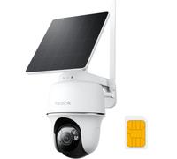 Reolink 4G LTE Cellular Outdoor Security Camera + 32GB SD Card, No WiFi Security Camera Outdoor Wireless Go PT Plus+Solar Panel, 3K HD Color Night Vision, Person/Vehicle/Animal Detection, 2-Way Audio