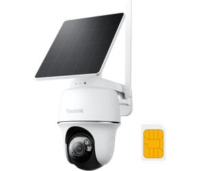Reolink 5MP 4G LTE Solar Security Camera Outdoor, Go PT Plus with SIM Card | No WiFi Security Camera, Pan & Tilt, 2K+ Colour Night Vision, Person/Vehicle/Animal Detection, 2-Way Audio, Local Storage
