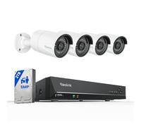Reolink 8CH NVR CCTV Camera System, 4X 5MP Security Camera Outdoor with Person Vehicle Detection, 2TB HDD for 24/7 Recording, UHD PoE IP Cameras Night Vision Audio Email App Alerts, RLK8-410B4-5MP