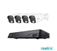Reolink 8Mp (4K) Poe Ai 8-Channel Nvr Security Kit With 4 Bullet Cameras, 2Tb Hdd, Colour Night Vision & Two-Way Audio