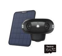 Reolink Argus 4 Pro Black 4K Solar Camera Dual-lens 4K wireless security camera with seamless 180° coverage, Colour Night Vision, WiFi 6 and