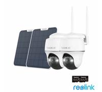 Reolink Argus Pt Ultra 4K 8Mp Wireless Pan & Tilt Solar/battery Camera With Spotlights + 64Gb Sd Card - 2 Pack