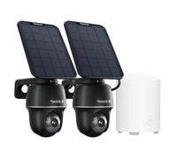 Reolink Argus PT Ultra 4K Cameras 2-Pack + Home Hub Mini | Wireless PTZ Outdoor Cameras with Spotlight, Colour Night Vision and AI Smart Detection
