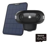 REOLINK Argus 4 Pro 4K Ultra HD WiFi Security Camera with Solar Panel & 64 GB card - Black, Black
