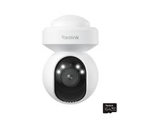 REOLINK E Series 2K PTZ Auto Track WiFi Outdoor Security Camera & 64 GB Memory Card - White, White