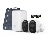REOLINK Hub Kit, 4K Battery WiFi Security Cameras with Solar Panels 2x 64GB, White