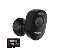 Reolink Lumus Outdoor Camera with 128GB microSD Card Bundle, 4MP Spotlight Camera Plug-in, 2.4/5GHz WiFi CCTV Security Camera, Smart AI Detection, Color Night Vision, 24/7 Protection, Black