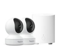Reolink Pack Sécurité Intérieur : 2× Caméras WiFi 4MP Pan/Tilt 360° E1 pour Bébé/Animaux avec Détection de Sons et Mode Privé + Home Hub Mini, Stockage Local et Accès à Distance
