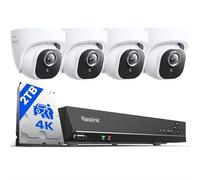 Reolink PoE CCTV Camera Systems 4K Camera Outdoor, 8CH PoE NVR with 2TB HDD | 4x 8MP PoE Security IP Cameras, Human/Vehicle/Animal Detection, 24/7 Recording, Night Vision, IP67 Waterproof, RLK8-800D4