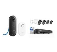 Reolink PoE Wired Security Bundle: 5MP PoE Video Doorbell with Chime + 4K 8CH NVR System with 2TB HDD and 4X 5MP Outdoor PoE Cameras, Smart Detection, 24/7 Recording