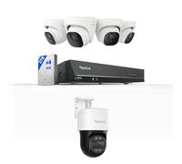 Reolink Professional Security System Expansion Bundle: 8CH NVR with 2TB HDD & 4x 8MP Cameras + 1x 4K PTZ Dual-Lens Auto-Tracking Camera | 6x Hybrid Zoom, 355° Pan, Human/Vehicle/Pet Detection