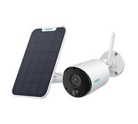 Reolink Solar Powered Security Camera Outdoor, Argus Eco-White+Solar Panel, Battery Operated CCTV Camera Wireless with 2K Night Vision, AI Detection, 2-Way Audio, WiFi Security Camera Works with Alexa
