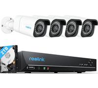 Reolink 4K PoE Security CCTV Camera System H.265, 4pcs 8MP IP Cameras with Person/Vehicle Detection and 8CH NVR with 2TB HDD for 24/7 Recording Night Vision Audio, RLK8-800B4