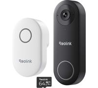 2K+ WiFi Wired Video Doorbell, Smart Detection with Chime + 64GB