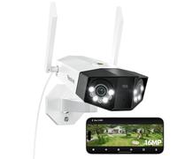 Reolink WiFi Camera Outdoor 16MP with 180° Panoramic View, Motion Track, 2.4/5GHz Dual-Band Wi-Fi 6 Security Camera, Color Night Vision, Person/Vehicle/Animal Detection, IP67, Duo 3 WiFi
