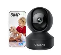 Reolink WiFi Security Camera Indoor 5MP Pan Tilt, Person/Pet Tracking, Crying Detection for Baby monitor, 3K Night Vision, 2.4/5GHz Wi-Fi Pet Camers Plug-In, Two-Way Audio, E1 Pro Black