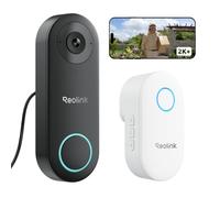 Reolink Wired Video Doorbell with Chime, 2K 5MP HD, 2.4/5GHz Wi-Fi Doorbell Camera, 180° Head-to-Toe View, Video Call, AI Detection, hardwired/plug-in installation, No Monthly Fee For Local Storage