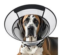 REOMORE Dog Cone Collar for Large Dogs After Surgery, Mesh Windows PVC Transparent Dog Cone E Collar for Dog, Anti-Bite Lick Wound Healing Neuter Safety Practical Comfy Plastic Cone XL