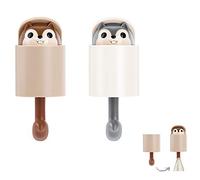 REOOHOUSE Wall Hook Decorative Wall Mounted Coat Hook Cute Squirrel for Hanging Coats,Bags,Purses, Towels,Keys for Home Office Use Set of 2 (Squirrel-Multicolored)