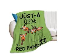 reoqeosy Just A Girl Who Loves Red Pandas Blanket Red Panda Throw Blanket Panda Stuff Gifts for Girls Kids Panda Lovers Warm Comfort Fleece Plush Flannel Blanket Decor for Couch Sofa Bed 50"x60"