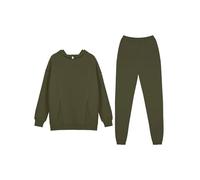 REORIA Women Soft Cotton Lounge Wear Sets Warm Co Ord Sets Plus Size Two Piece Outfit Thick Tracksuits Full Set Hoodies & Jogger Green M