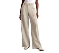 REORIA Women Work Trousers Wide Leg with Pockets Office Wear,XS-XL | Front Pleated Palazzo Slacks, Wrinkle Free, Business Casual Outfits, Formal Office Daily Wear, Professional Trousers