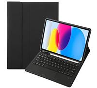 REOSO iPad 10th Generation keyboard Case with Trackpad, Flip Stand Leather Case Detachable Magnetic Bluetooth Touchpad Keyboard for for iPad 10.9" 2022 10th (Black)