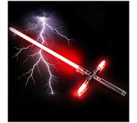 REOTEL Real Lightsaber Kylo Ren Lightsabers for Adults, Heavy Dueling Light Saber with RGB 19 Color & 10/7 Set of Sound Fonts, Metal Hilt Smooth Swing Lightsaber for Cosplay Birthday Party Gift,7