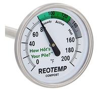 REOTEMP Backyard Compost Thermometer - with PDF Composting Guide (Fahrenheit) (16 Inch Stem)