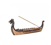 REOVE Dragon Boat Incense Stick Burner Resin Viking Ships Stick Incense Holder Hand Carved Carving Censer Retro Ships Ornament Incense Burners Traditional Design Handicraft,Viking Gifts for Men