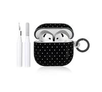 Reownest Case for AirPods Pro 3 with Cleaner Kit, Cute Polka Dot Pattern Aesthetics Design for Girls Women Keychain Shockproof Cover for Airpods Pro 3rd Generation -Black