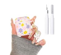 Reownest for AirPods 2nd/1st Generation Case with Cleaner Kit, Cute Colorful Flower Design Keychain Aesthetic Pattern Soft Silicone Headphone Cases for AirPods 1/2 -Purple