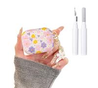 Reownest for AirPods Pro 2nd/1st Generation Case with Cleaner Kit, Cute Colorful Flower Design Keychain Aesthetic Pattern Soft Silicone Headphone Cases -Purple