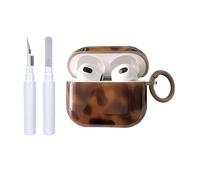 Reownest for Airpods Pro 3rd Generation with Cleaner Kit, Cute Amber Brown Pattern Aesthetic Design Shockproof Keychain Cover Soft Headphone Cases for Airpods Pro 3 -Amber