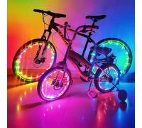 REOWONU Bicycle Wheel Lights, Bike Wheel Light for Night Riding,360 Visibility, Vibration Sensing, Multi-Color, Ultra Bright, IPX5 Waterproof (Bike String Lights)