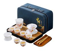 REOWONU Chinese Tea Set Traditional, Chinese gongfu Tea Set for Adults, kung fu Tea Set with 6 Cups (JYMT Gaiwan6)