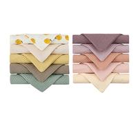 Reoyloep Washcloths for Baby, 10 Pack Muslin Squares 23x23cm/9.06"x9.06" Baby Burp Cloth Cotton Facial Towels Super Soft