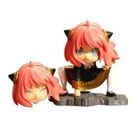 REOZIGN Anya Figure, Q Version Q Face Replacement Standing Anya Forger 10 cm/3.9 Inches PVC Model Cosplay Craft for Anime Fans Gift