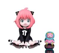 REOZIGN Anya Forger Figure, Version Q Version Anime Anya Forger 9 cm / 3.5 Inches Handmade Collection PVC for Anime Fans Gifts
