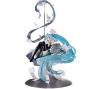 REOZIGN Hatsune Figure, Musical Symbols Sitting Hatsune Action Figures 38cm/14.9inch Game Character Craft Model Desk Ornament Gifts