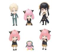 REOZIGN Lloyd Forger, Anya, Yor Forger Figure, Standing 6 Shirts Q Action Figure 10 cm/3.9 Inches Anime Character Model Statue Office